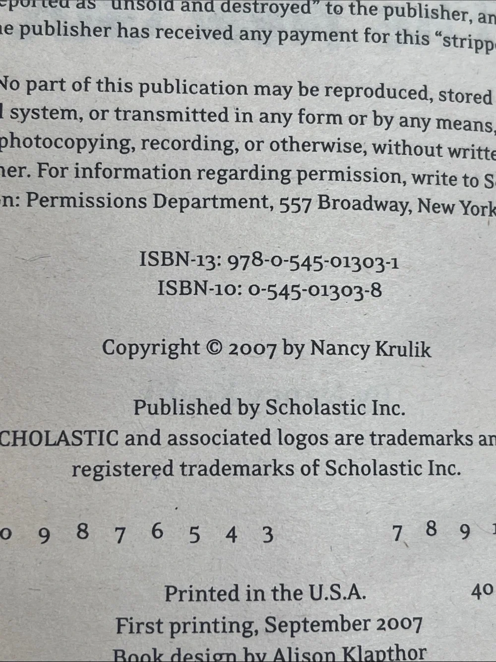 Scholastic book used